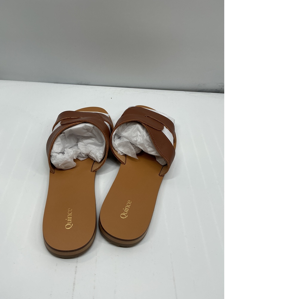 Italian Leather Cutout Slide Sandal - Picture 2 of 3